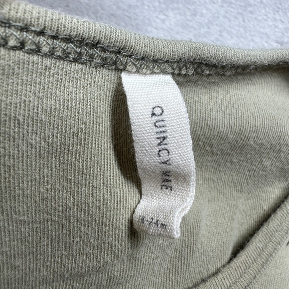 Quincy Mae 100% Organic Cotton Green Black A Line Lettuce Cuffs Dress 18-24 M - Picture 13 of 14